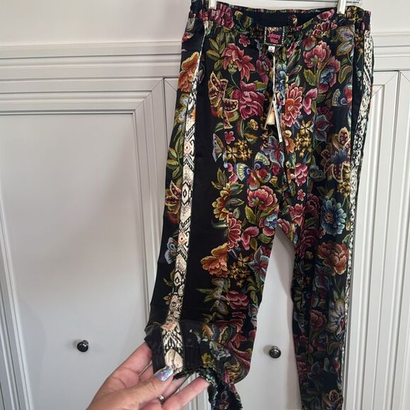 Johnny Was Silk Blend Joggers Genora Paneled‎ Joggers XL - Picture 4 of 9